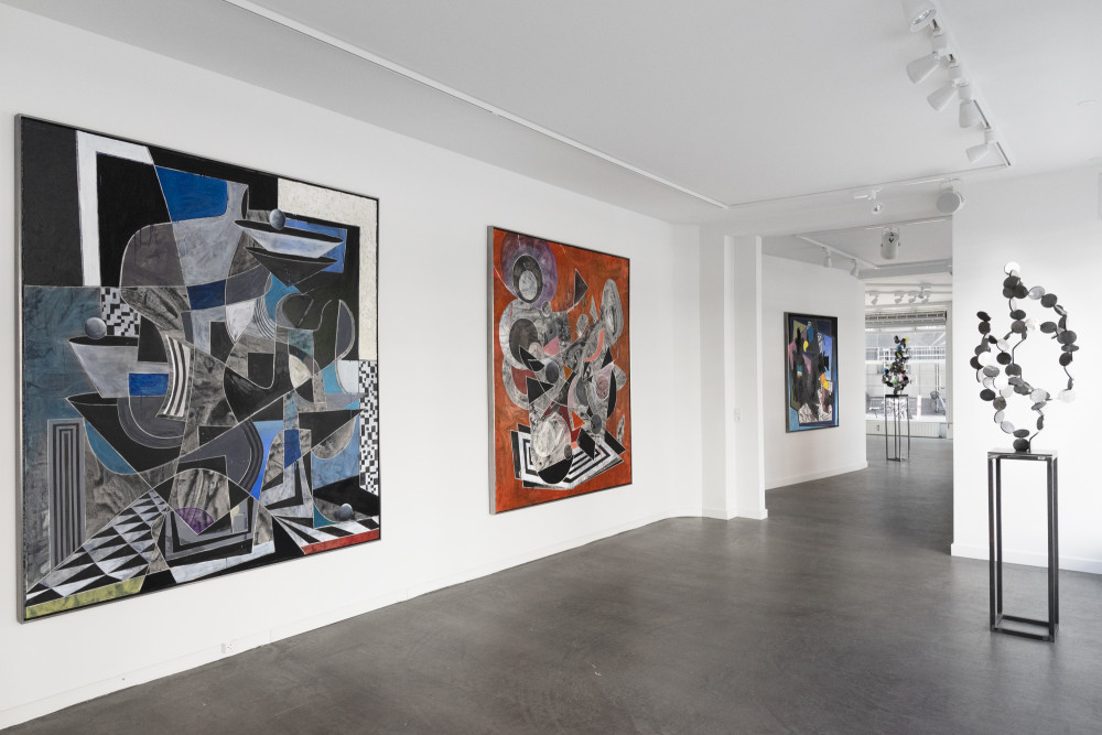 Installation view of the 2020 exhibition "Isotopes" by Christian Achenbach at Hans Alf Gallery